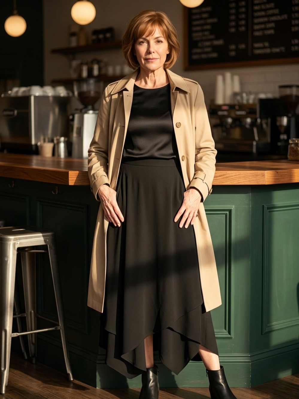Adrianna Papell Womens Layered Pants Black Size 8 Dress Crepe Wide Stretch $149 - Picture 3 of 12